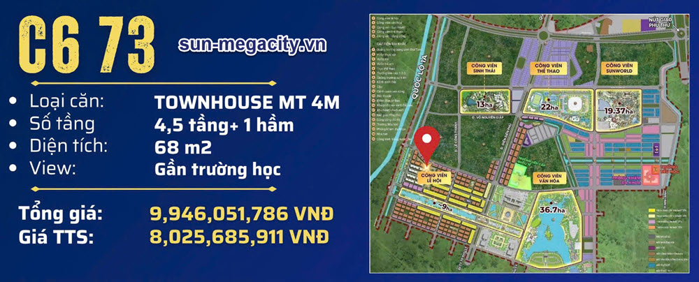 Liền kề C673 - Kim Ngân Sun Urban City
