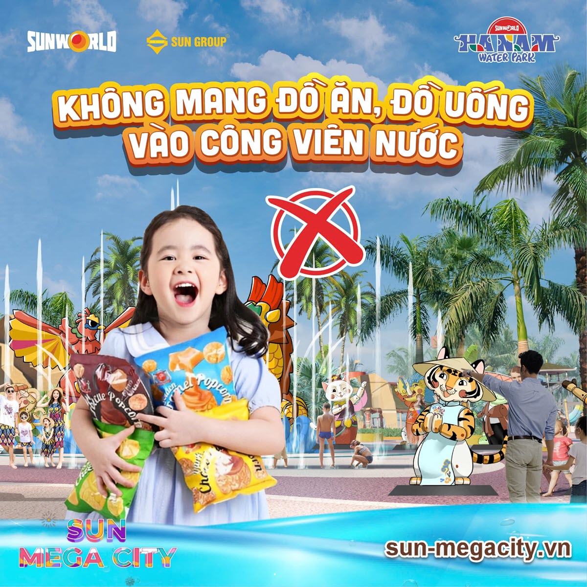 Không mang đồ ăn đồ uống vào công viên