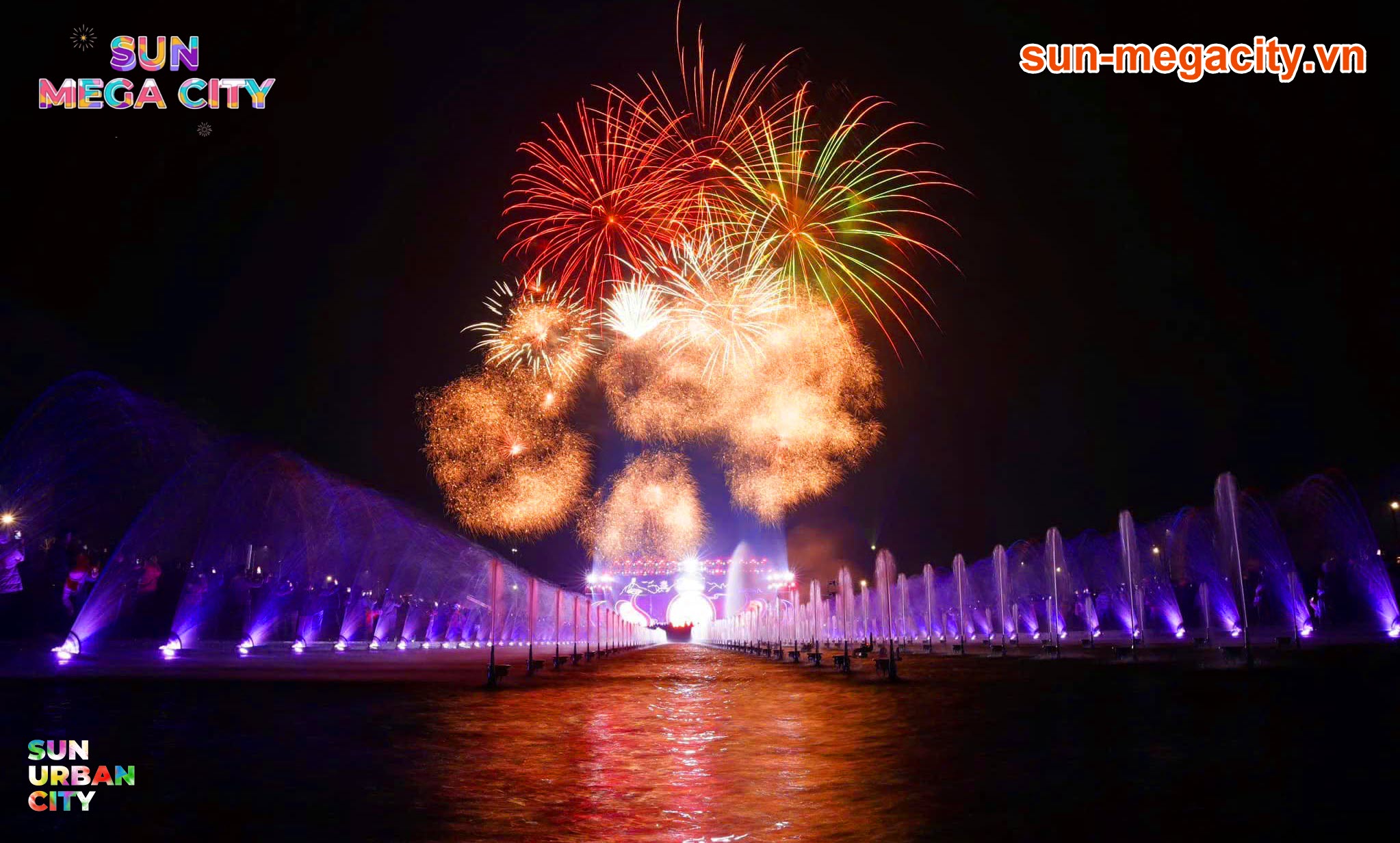 Màn bắn pháo hoa tầm cao rực rỡ tại Sun Urban City