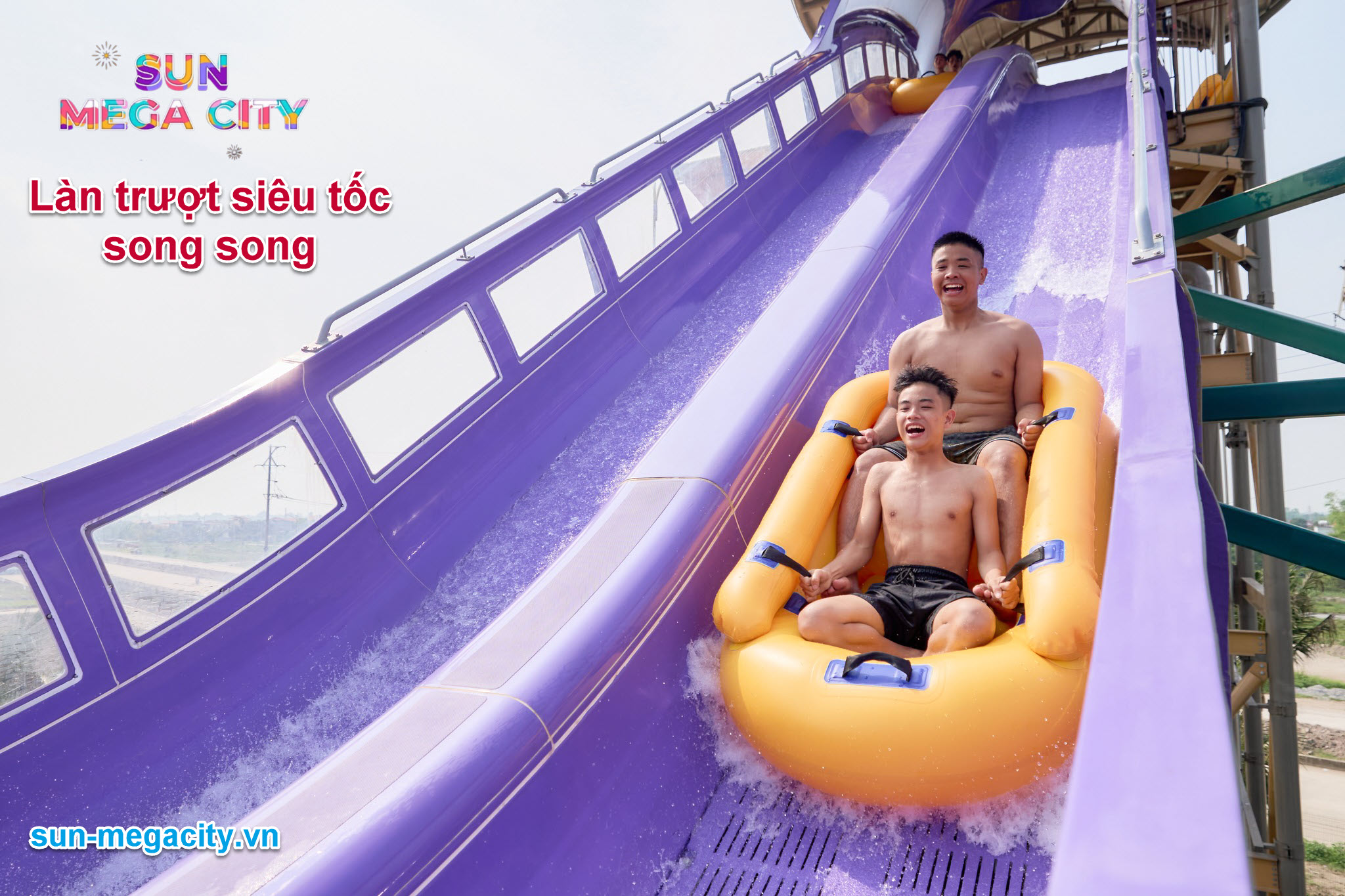 Trò đua ống song song dài 228m - lần đầu xuất hiện tại Đông Nam Á