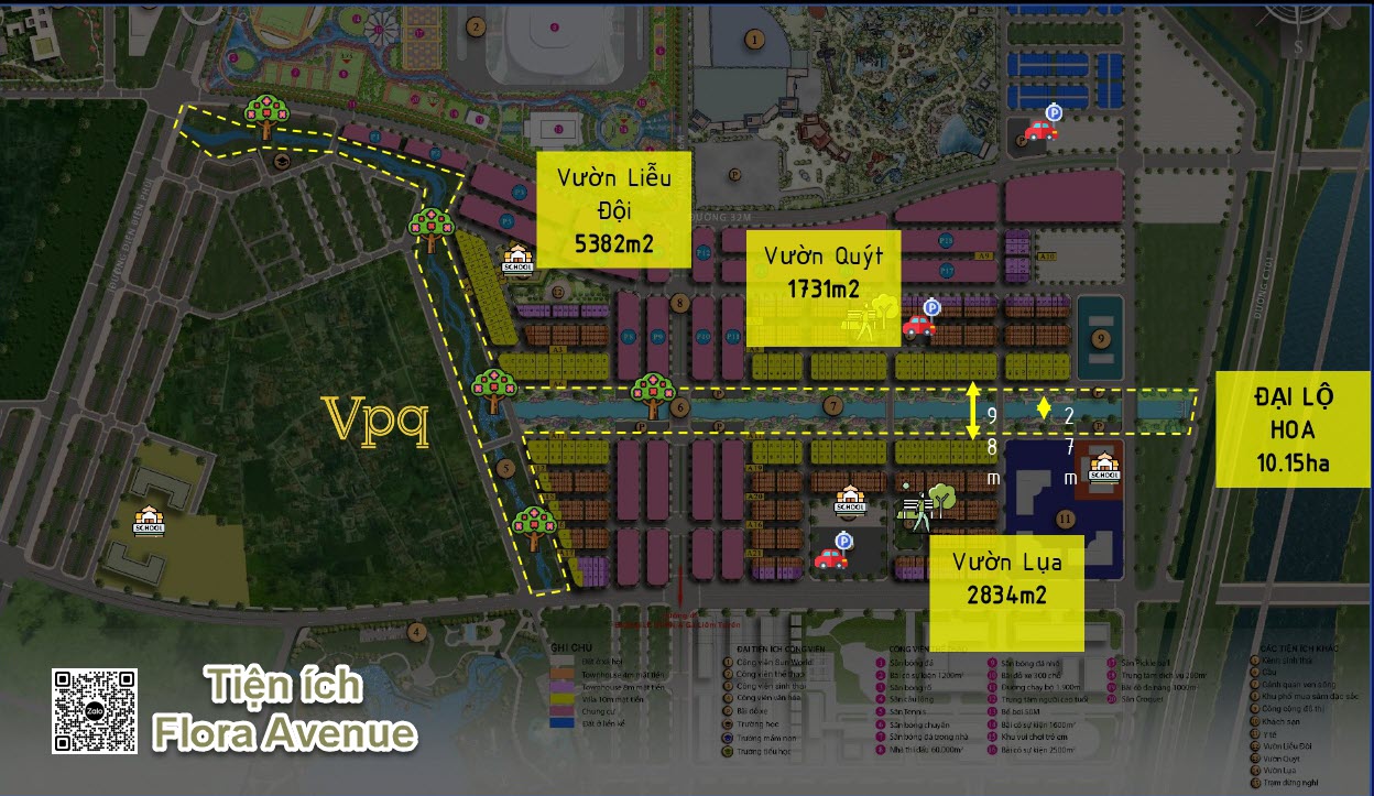 Các khu vườn nội khu Flora Avenue